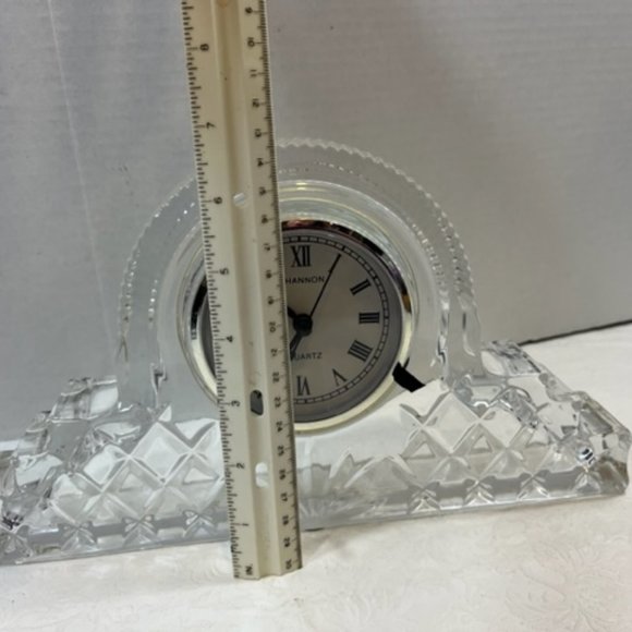 Shannon Lead Crystal Mantle CLOCK Hand Crafted Designs of Ireland Quartz 11.5x7" - Picture 11 of 11